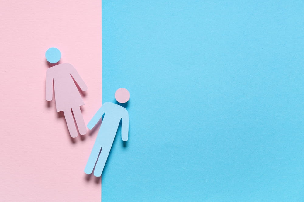 Transgender flag's colors to illustrate trans voice training in speech therapy
