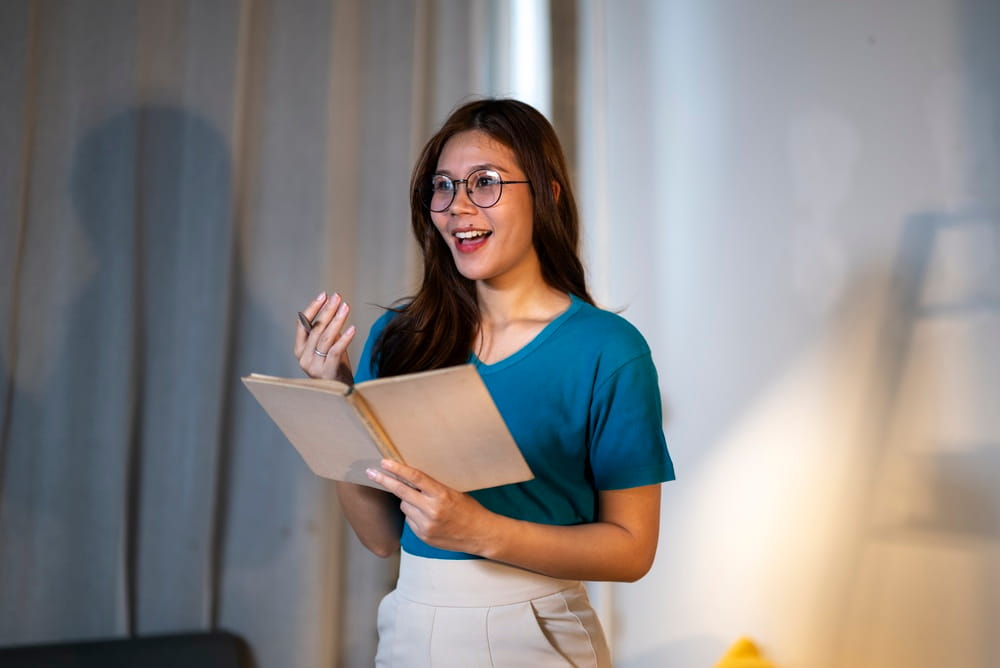 A teacher who uses her voice all day